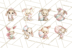 Easter Bunnies Clipart, Cute Cartoon Bunnies Png Product Image 5
