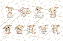 Easter Bunnies Clipart, Cute Cartoon Bunnies Png Product Image 6