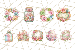 Easter Props Clipart PNG, Cute Easter Icons, Eggs Baskets Product Image 9