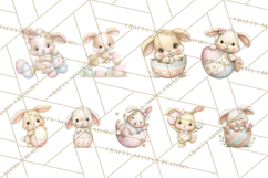 Easter Bunnies Clipart, Cute Cartoon Bunnies Png Product Image 7