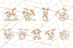 Easter Bunnies Clipart, Cute Cartoon Bunnies Png Product Image 8