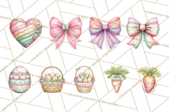 Easter Props Clipart PNG, Cute Easter Icons, Eggs Baskets Product Image 3