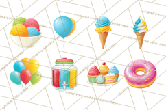 Birthday Party Clipart, Bright Celebration Decorations PNG Product Image 4