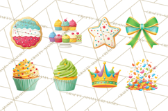 Birthday Party Clipart, Bright Celebration Decorations PNG Product Image 6