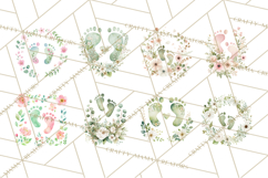 Baby Shower Clipart, Floral Baby Footprints Clipart Png Product Image 6