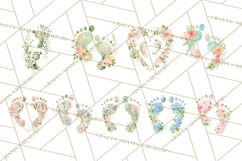 Baby Shower Clipart, Floral Baby Footprints Clipart Png Product Image 4