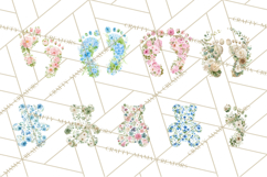 Baby Shower Clipart, Floral Baby Footprints Clipart Png Product Image 7