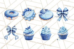 Blue Birthday Clipart, Festive Party Decorations PNG Product Image 9