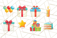 Birthday Party Clipart, Bright Celebration Decorations PNG Product Image 2