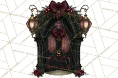 Victorian Gothic Christmas Clipart PNG, Gothic Christmas Product Image 3