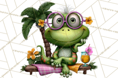 Colorful Beach Lizard Tropical Summer Clipart PNG Product Image 2