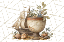 Rustic Nautical Lost Treasure Pirate Clipart PNG Product Image 2