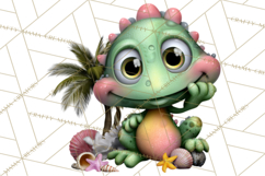 Colorful Beach Lizard Tropical Summer Clipart PNG Product Image 4