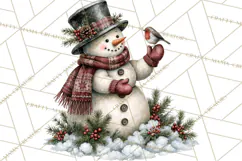 Snowman Christmas Market Clipart, Vintage Christmas Png Product Image 5