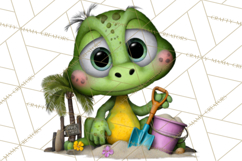 Colorful Beach Lizard Tropical Summer Clipart PNG Product Image 5