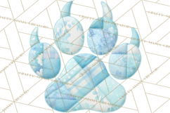 Quilted Patchwork Puppy Paw Prints Clipart, Colorful Dog PNG Product Image 5