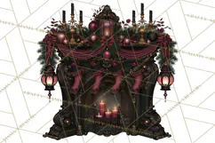 Victorian Gothic Christmas Clipart PNG, Gothic Christmas Product Image 2