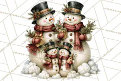 Snowman Christmas Market Clipart, Vintage Christmas Png Product Image 2