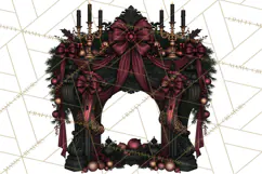 Victorian Gothic Christmas Clipart PNG, Gothic Christmas Product Image 3
