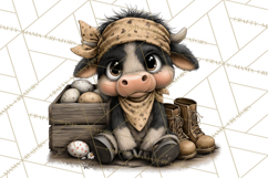 Western Easter Animals Clipart Cowboy Bunny Farm PNG Product Image 4
