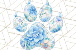 Quilted Patchwork Puppy Paw Prints Clipart, Colorful Dog PNG Product Image 4