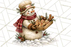 Snowman Christmas Market Clipart, Vintage Christmas Png Product Image 5