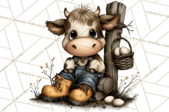 Western Easter Animals Clipart Cowboy Bunny Farm PNG Product Image 5