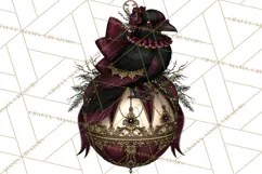 Victorian Gothic Christmas Clipart PNG, Gothic Christmas Product Image 2