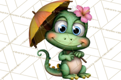 Colorful Beach Lizard Tropical Summer Clipart PNG Product Image 2
