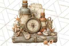 Rustic Nautical Lost Treasure Pirate Clipart PNG Product Image 2