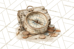 Rustic Nautical Lost Treasure Pirate Clipart PNG Product Image 3