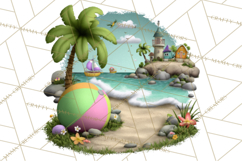 Colorful Beach Lizard Tropical Summer Clipart PNG Product Image 2