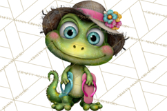 Colorful Beach Lizard Tropical Summer Clipart PNG Product Image 4