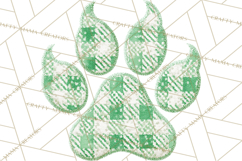 Quilted Patchwork Puppy Paw Prints Clipart, Colorful Dog PNG Product Image 4