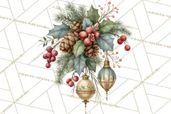 Vintage Christmas Decorative Elements PNG Clipart Product Image 2