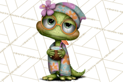 Colorful Beach Lizard Tropical Summer Clipart PNG Product Image 2