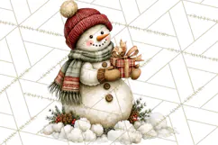 Snowman Christmas Market Clipart, Vintage Christmas Png Product Image 3