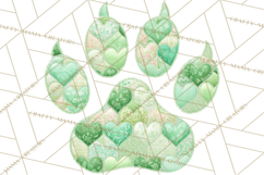 Quilted Patchwork Puppy Paw Prints Clipart, Colorful Dog PNG Product Image 2