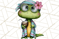 Colorful Beach Lizard Tropical Summer Clipart PNG Product Image 3