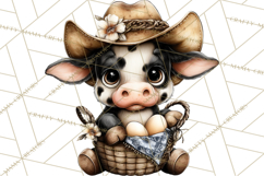 Western Easter Animals Clipart Cowboy Bunny Farm PNG Product Image 3