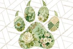 Quilted Patchwork Puppy Paw Prints Clipart, Colorful Dog PNG Product Image 4
