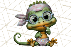 Colorful Beach Lizard Tropical Summer Clipart PNG Product Image 4