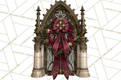 Victorian Gothic Christmas Clipart PNG, Gothic Christmas Product Image 2