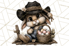 Western Easter Animals Clipart Cowboy Bunny Farm PNG Product Image 5