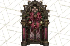 Victorian Gothic Christmas Clipart PNG, Gothic Christmas Product Image 3
