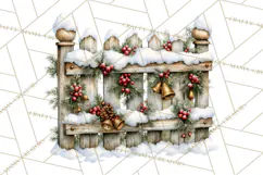 Snowman Christmas Market Clipart, Vintage Christmas Png Product Image 4