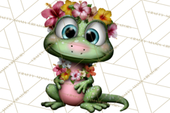 Colorful Beach Lizard Tropical Summer Clipart PNG Product Image 4