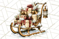 Snowman Christmas Market Clipart, Vintage Christmas Png Product Image 5