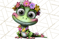 Colorful Beach Lizard Tropical Summer Clipart PNG Product Image 5