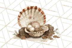 Rustic Nautical Lost Treasure Pirate Clipart PNG Product Image 5